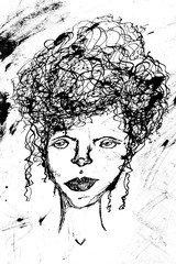 Ink Sketch of a Woman's Face