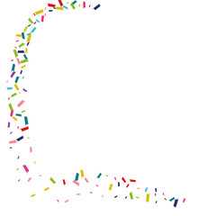 Rainbow Flying Round Wallpaper. Shine Backdrop. Confetti Abstract Illustration. Color Decoration Banner.