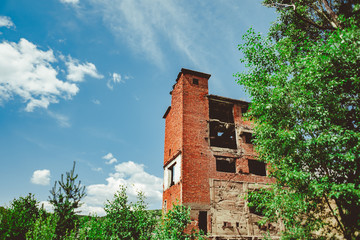 the old ruined building is high