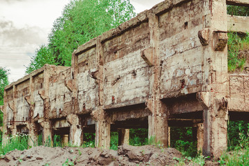 the old ruined building is high