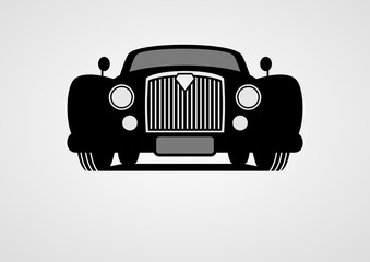 Generic retro car silhouette front view