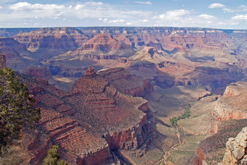 Overlook from the South Rim of the Bright Angel Trail in the Grand Canyon, Arizona, U.S.A. - 322618787