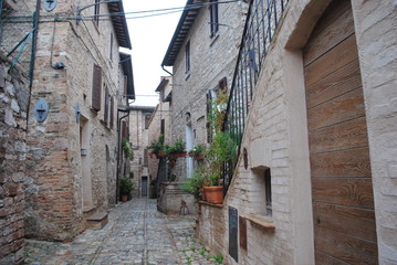 Fototapeta na wymiar The views of the streets in Spello