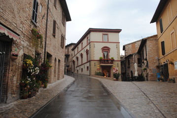 A view of a street in Spello, Italy