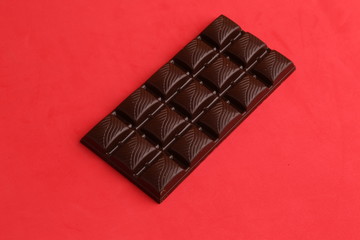 milk chocolate tablet in color background