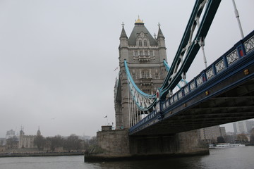 Fototapeta na wymiar Tower Bridge, London on a cloudy day