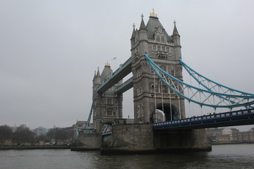Tower Bridge, London on a cloudy day