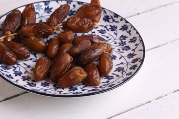 Moroccan dates in color background
