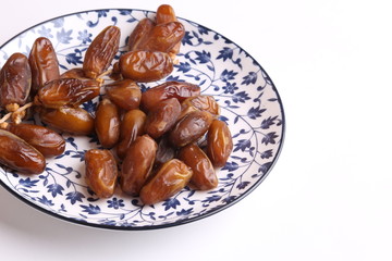 Moroccan dates in color background