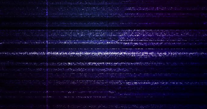 Animation noise flickers in analog video and digital TV. Glitch effect to screen with bad or damage signal. Random dot pixel pattern. Abstract colorful interference in VHS or VCR video record