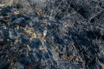 Indigo coastline rocks And beautiful patterns
