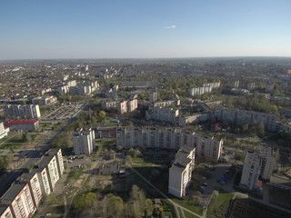 Obraz premium The top view of Jatujak park in Bangkok city. In the morning people are love coming to exercise here. The garden is designed in to the geometry of circular and triangle look like peaceful sign.