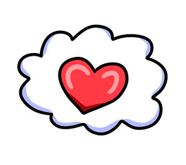 Cartoon Stylized Valentine Heart Cloud