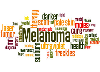 Melanoma - skin cancer word cloud concept 2