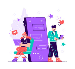 Pretty woman is sitting at her laptop