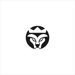 Lion King logo Icon template design in Vector illustration. Black Logo And White Backround 