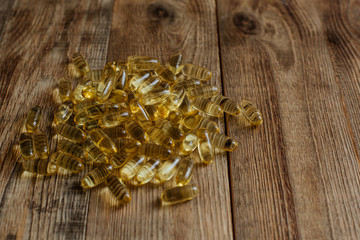 In the hands of a child capsules with fish oil
