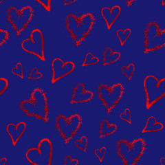 Love symbol illustrations on classic blue background