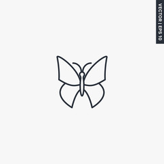 Butterfly, linear style sign for mobile concept and web design
