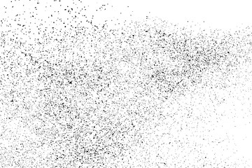 Black Grainy Texture Isolated On White Background. Dust Overlay. Dark Noise Granules. Digitally Generated Image. Vector Design Elements, Illustration, Eps 10.