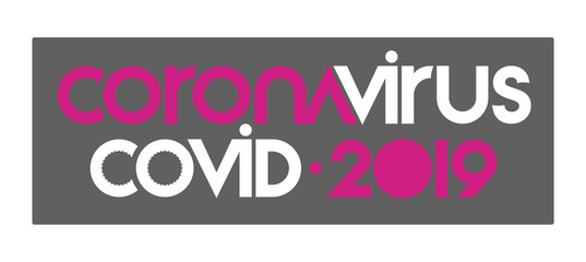 Novel coronavirus COVID-19 - symbol and text Coronavirus COVID-19. Chinese coronavirus outbreak, Middle East respiratory syndrome coronavirus.