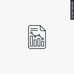 Drop graph document, linear style sign for mobile concept and web design