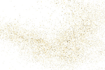 Fototapeta na wymiar Gold Glitter Texture Isolated On White. Amber Particles Color. Celebratory Background. Golden Explosion Of Confetti. Design Element. Digitally Generated Image. Vector Illustration, Eps 10.