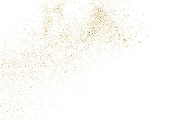 Fototapeta na wymiar Gold Glitter Texture Isolated On White. Amber Particles Color. Celebratory Background. Golden Explosion Of Confetti. Design Element. Digitally Generated Image. Vector Illustration, Eps 10.