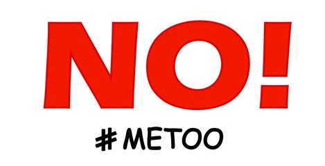The hashtag is me too. Say no to violence against women. Harassment. Humiliation. Banner. Social movement. Feminism..