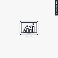 Online statistics, linear style sign for mobile concept and web design