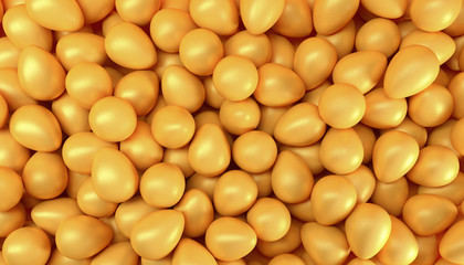 3d Illustation - Frohe Ostern - Ostereier - Orange - Hintergrund - Textfreiraum