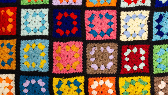 Patchwork Multicolor Wool Blanket