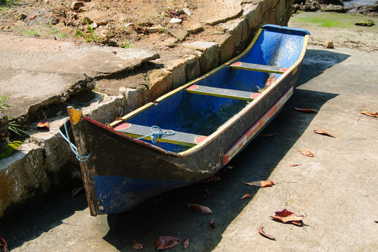Old Wooden Fishing Boats in Dry Dock, cananeia city.