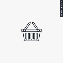 Shopping basket, linear style sign for mobile concept and web design