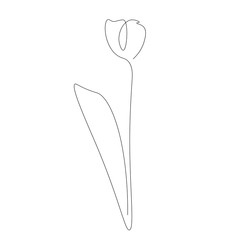 Flower one line drawing design. Vector illustration