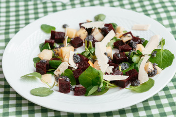 Beet and Pear Salad On Watercress with Poppyseed Dressing