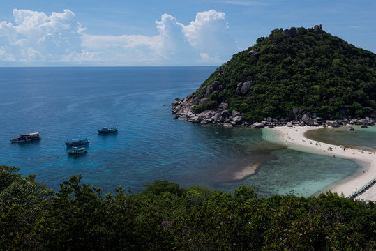 Panoramic view of the Nang Yuan Island near Koh Tao, Thailand.