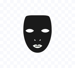 Theater mask icon. Vector illustration, flat design.