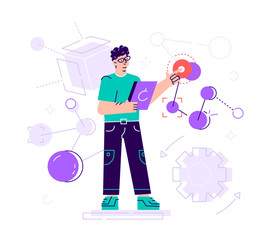 the scientist conducts laboratory studies