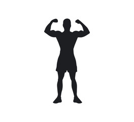 Plakat Man sport silhouette. Vector illustration. Flat. athletic