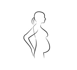Obraz na płótnie Canvas Woman Pregnant, line icon. Vector illustration. Flat.