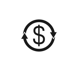 Dollar, money icon. Vector illustration, flat design