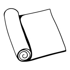 Digital illustration doodle outline single mat yoga mat. Print for stickers, posters, banners, invitations, business, fabrics and clothes.