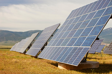 A photo voltaic solar power station near Guadix, Andalucia, Spain.