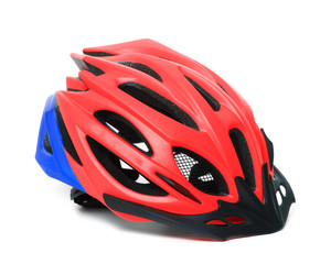 Fototapeta premium Bicycle helmet on white background