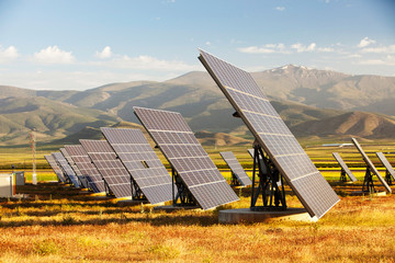A photo voltaic solar power station near Guadix, Andalucia, Spain.