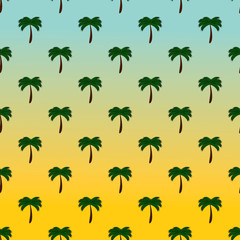 pattern with palm trees with southern warm gradients vector