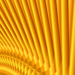 vector background with Golden gradients, three-dimensional shapes.