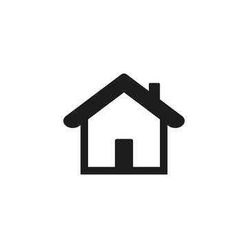 Home Icon vector. Simple flat symbol. Perfect Black pictogram illustration on white background.
