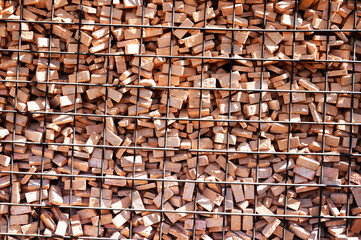 Bricks lined up as walls